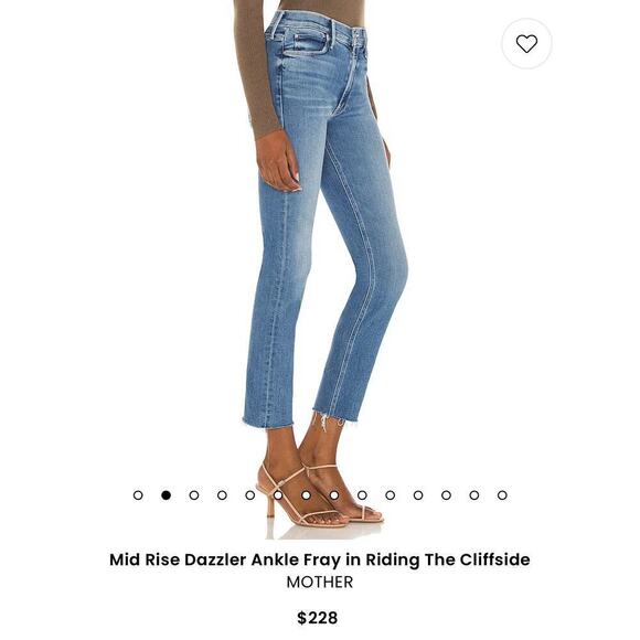 Mother The Mid Rise Dazzler Ankle Fray Jeans In Riding The Cliffside Size 31 NWT - Picture 8 of 12